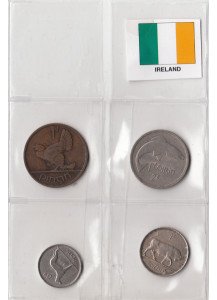 IRLANDA Set composto da 4 monete circolate in buona conservazione anni misti